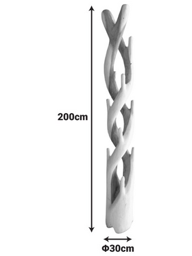 Καλόγερος Joint Pakoworld Suar Ξύλο σε Φυσική Απόχρωση 30x30x200εκ