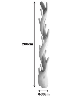 Καλόγερος Renzo Pakoworld Suar Ξύλο σε Φυσική Απόχρωση 30x30x200εκ