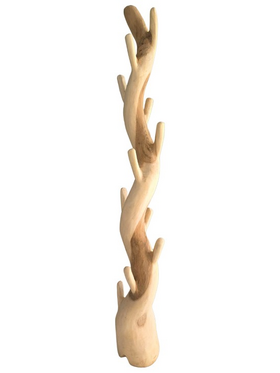 Καλόγερος Renzo Pakoworld Suar Ξύλο σε Φυσική Απόχρωση 30x30x200εκ