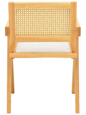 Πολυθρόνα Winslow Pakoworld Rubberwood σε Φυσική Απόχρωση-Ύφασμα Λευκό 51x54x80εκ