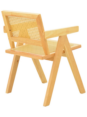 Πολυθρόνα Winslow Pakoworld Rubberwood-Rattan σε Φυσική Απόχρωση 51x54x80εκ