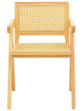 Πολυθρόνα Winslow Pakoworld Rubberwood-Rattan σε Φυσική Απόχρωση 51x54x80εκ