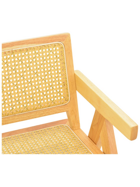 Πολυθρόνα Winslow Pakoworld Rubberwood-Rattan σε Φυσική Απόχρωση 51x54x80εκ