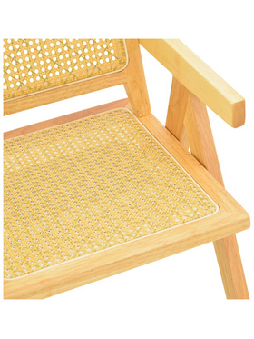 Πολυθρόνα Winslow Pakoworld Rubberwood-Rattan σε Φυσική Απόχρωση 51x54x80εκ