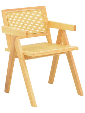 Πολυθρόνα Winslow Pakoworld Rubberwood-Rattan σε Φυσική Απόχρωση 51x54x80εκ