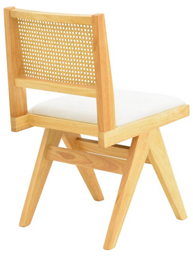 Καρέκλα Winslow Pakoworld Rubberwood σε Φυσική Απόχρωση-Ύφασμα Λευκό 46x58x80εκ