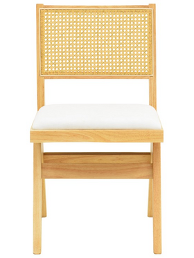 Καρέκλα Winslow Pakoworld Rubberwood σε Φυσική Απόχρωση-Ύφασμα Λευκό 46x58x80εκ