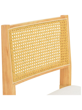 Καρέκλα Winslow Pakoworld Rubberwood σε Φυσική Απόχρωση-Ύφασμα Λευκό 46x58x80εκ