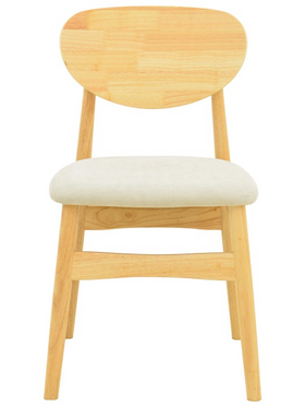 Καρέκλα Cardith Pakoworld Rubberwood-Plywood σε Φυσική Απόχρωση-Ύφασμα Γκρι-Μπεζ 48x51x78εκ