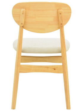 Καρέκλα Cardith Pakoworld Rubberwood-Plywood σε Φυσική Απόχρωση-Ύφασμα Γκρι-Μπεζ 48x51x78εκ