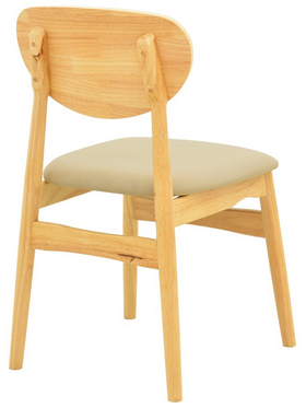 Καρέκλα Cardith Pakoworld Rubberwood-Plywood σε Φυσική Απόχρωση-pu Μπεζ 48x51x78εκ