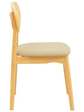 Καρέκλα Cardith Pakoworld Rubberwood-Plywood σε Φυσική Απόχρωση-pu Μπεζ 48x51x78εκ