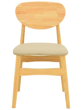 Καρέκλα Cardith Pakoworld Rubberwood-Plywood σε Φυσική Απόχρωση-pu Μπεζ 48x51x78εκ