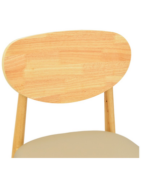 Καρέκλα Cardith Pakoworld Rubberwood-Plywood σε Φυσική Απόχρωση-pu Μπεζ 48x51x78εκ