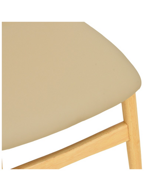 Καρέκλα Cardith Pakoworld Rubberwood-Plywood σε Φυσική Απόχρωση-pu Μπεζ 48x51x78εκ