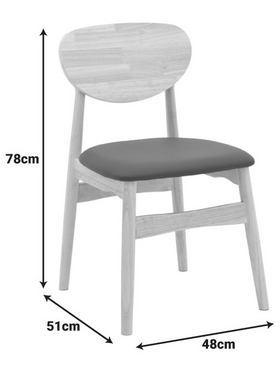 Καρέκλα Cardith Pakoworld Rubberwood-Plywood σε Φυσική Απόχρωση-pu Μαύρο 48x51x78εκ