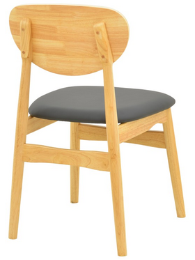 Καρέκλα Cardith Pakoworld Rubberwood-Plywood σε Φυσική Απόχρωση-pu Μαύρο 48x51x78εκ