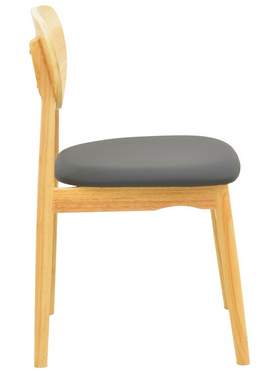 Καρέκλα Cardith Pakoworld Rubberwood-Plywood σε Φυσική Απόχρωση-pu Μαύρο 48x51x78εκ