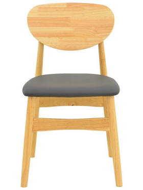 Καρέκλα Cardith Pakoworld Rubberwood-Plywood σε Φυσική Απόχρωση-pu Μαύρο 48x51x78εκ