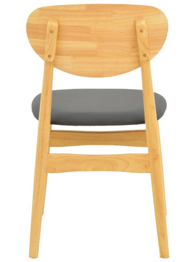 Καρέκλα Cardith Pakoworld Rubberwood-Plywood σε Φυσική Απόχρωση-pu Μαύρο 48x51x78εκ