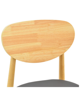 Καρέκλα Cardith Pakoworld Rubberwood-Plywood σε Φυσική Απόχρωση-pu Μαύρο 48x51x78εκ