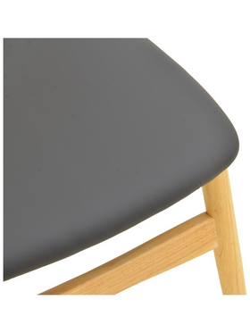 Καρέκλα Cardith Pakoworld Rubberwood-Plywood σε Φυσική Απόχρωση-pu Μαύρο 48x51x78εκ