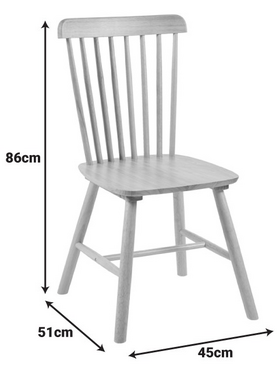Καρέκλα Bristol Pakoworld Rubberwood σε Μαύρη Απόχρωση 45x51x86εκ