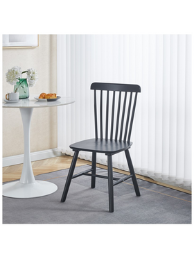 Καρέκλα Bristol Pakoworld Rubberwood σε Μαύρη Απόχρωση 45x51x86εκ