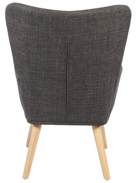 Πολυθρόνα-Μπερζέρα Gerlina Pakoworld Ανθρακί Ύφασμα με Πόδι σε Φυσική Απόχρωση 71x64x94εκ