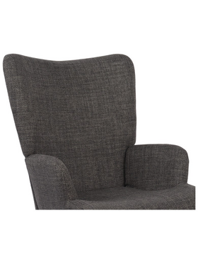 Πολυθρόνα-Μπερζέρα Gerlina Pakoworld Ανθρακί Ύφασμα με Πόδι σε Φυσική Απόχρωση 71x64x94εκ