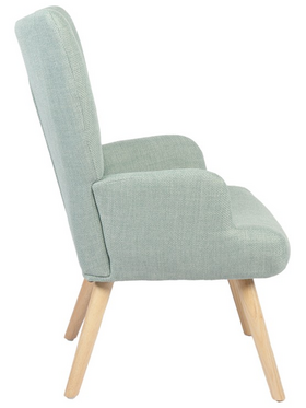 Πολυθρόνα-Μπερζέρα Gerlina Pakoworld Μέντα Ύφασμα με Πόδι σε Φυσική Απόχρωση 71x64x94εκ