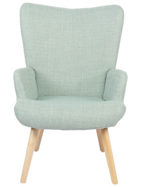 Πολυθρόνα-Μπερζέρα Gerlina Pakoworld Μέντα Ύφασμα με Πόδι σε Φυσική Απόχρωση 71x64x94εκ