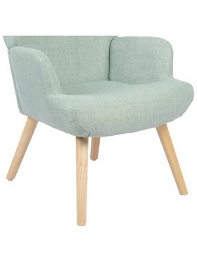 Πολυθρόνα-Μπερζέρα Gerlina Pakoworld Μέντα Ύφασμα με Πόδι σε Φυσική Απόχρωση 71x64x94εκ