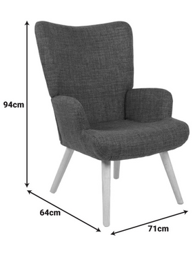 Πολυθρόνα-Μπερζέρα Gerlina Pakoworld Μέντα Ύφασμα με Πόδι σε Φυσική Απόχρωση 71x64x94εκ