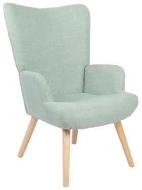 Πολυθρόνα-Μπερζέρα Gerlina Pakoworld Μέντα Ύφασμα με Πόδι σε Φυσική Απόχρωση 71x64x94εκ