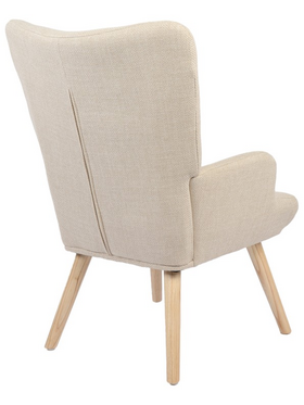 Πολυθρόνα-Μπερζέρα Gerlina Pakoworld Κρεμ Ύφασμα με Πόδι σε Φυσική Απόχρωση 71x64x94εκ