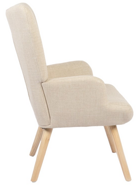 Πολυθρόνα-Μπερζέρα Gerlina Pakoworld Κρεμ Ύφασμα με Πόδι σε Φυσική Απόχρωση 71x64x94εκ