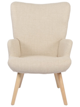 Πολυθρόνα-Μπερζέρα Gerlina Pakoworld Κρεμ Ύφασμα με Πόδι σε Φυσική Απόχρωση 71x64x94εκ