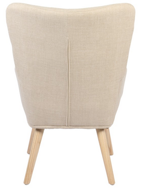 Πολυθρόνα-Μπερζέρα Gerlina Pakoworld Κρεμ Ύφασμα με Πόδι σε Φυσική Απόχρωση 71x64x94εκ