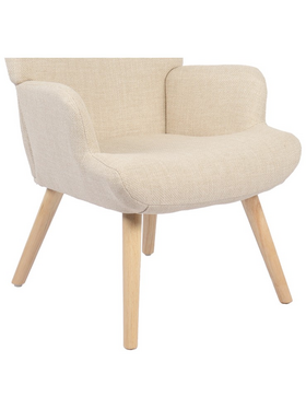 Πολυθρόνα-Μπερζέρα Gerlina Pakoworld Κρεμ Ύφασμα με Πόδι σε Φυσική Απόχρωση 71x64x94εκ