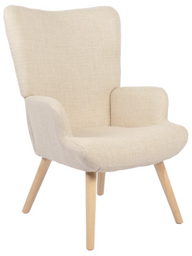 Πολυθρόνα-Μπερζέρα Gerlina Pakoworld Κρεμ Ύφασμα με Πόδι σε Φυσική Απόχρωση 71x64x94εκ