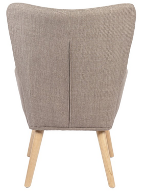 Πολυθρόνα-Μπερζέρα Gerlina Pakoworld Γκρι-Μπεζ Ύφασμα με Πόδι σε Φυσική Απόχρωση 71x64x94εκ