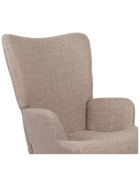 Πολυθρόνα-Μπερζέρα Gerlina Pakoworld Γκρι-Μπεζ Ύφασμα με Πόδι σε Φυσική Απόχρωση 71x64x94εκ