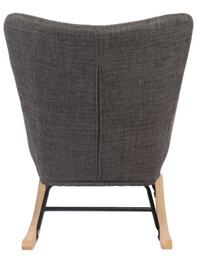 Κουνιστή Πολυθρόνα Jianna Pakoworld Ανθρακί Ύφασμα με Πόδι σε Φυσική Απόχρωση 79x64x89εκ