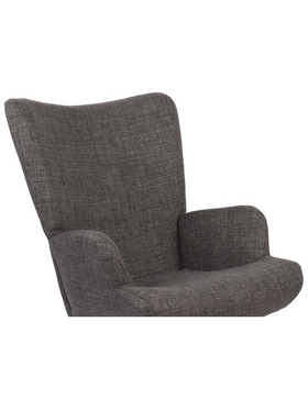 Κουνιστή Πολυθρόνα Jianna Pakoworld Ανθρακί Ύφασμα με Πόδι σε Φυσική Απόχρωση 79x64x89εκ