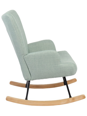 Κουνιστή Πολυθρόνα Jianna Pakoworld Μέντα Ύφασμα με Πόδι σε Φυσική Απόχρωση 79x64x89εκ