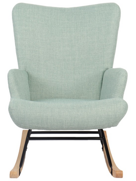 Κουνιστή Πολυθρόνα Jianna Pakoworld Μέντα Ύφασμα με Πόδι σε Φυσική Απόχρωση 79x64x89εκ