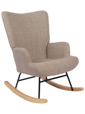 Κουνιστή Πολυθρόνα Jianna Pakoworld Γκρι-Μπεζ Ύφασμα με Πόδι σε Φυσική Απόχρωση 79x64x89εκ Κουνιστή Πολυθρόνα Jianna Pakoworld Γκρι-Μπεζ Ύφασμα με Πόδι σε Φυσική Απόχρωση 79x64x89εκ