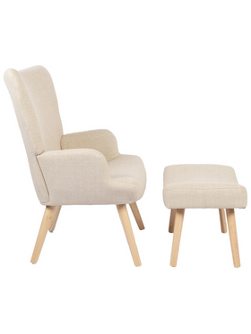 Πολυθρόνα-Μπερζέρα με Υποπόδιο Gerlina Pakoworld Κρεμ Ύφασμα με Πόδι σε Φυσική Απόχρωση 71x64x94εκ Πολυθρόνα-Μπερζέρα με Υποπόδιο Gerlina Pakoworld Κρεμ Ύφασμα με Πόδι σε Φυσική Απόχρωση 71x64x94εκ