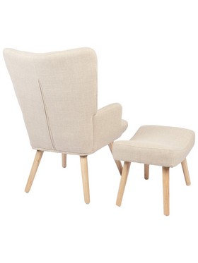 Πολυθρόνα-Μπερζέρα με Υποπόδιο Gerlina Pakoworld Κρεμ Ύφασμα με Πόδι σε Φυσική Απόχρωση 71x64x94εκ Πολυθρόνα-Μπερζέρα με Υποπόδιο Gerlina Pakoworld Κρεμ Ύφασμα με Πόδι σε Φυσική Απόχρωση 71x64x94εκ